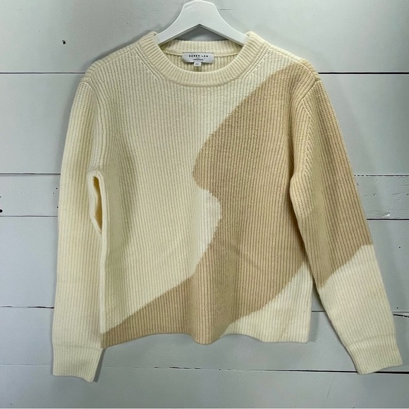 NWOT Derek Lam Collective RTR Design Collective Two Tone Sweater in Off-White - Picture 2 of 5